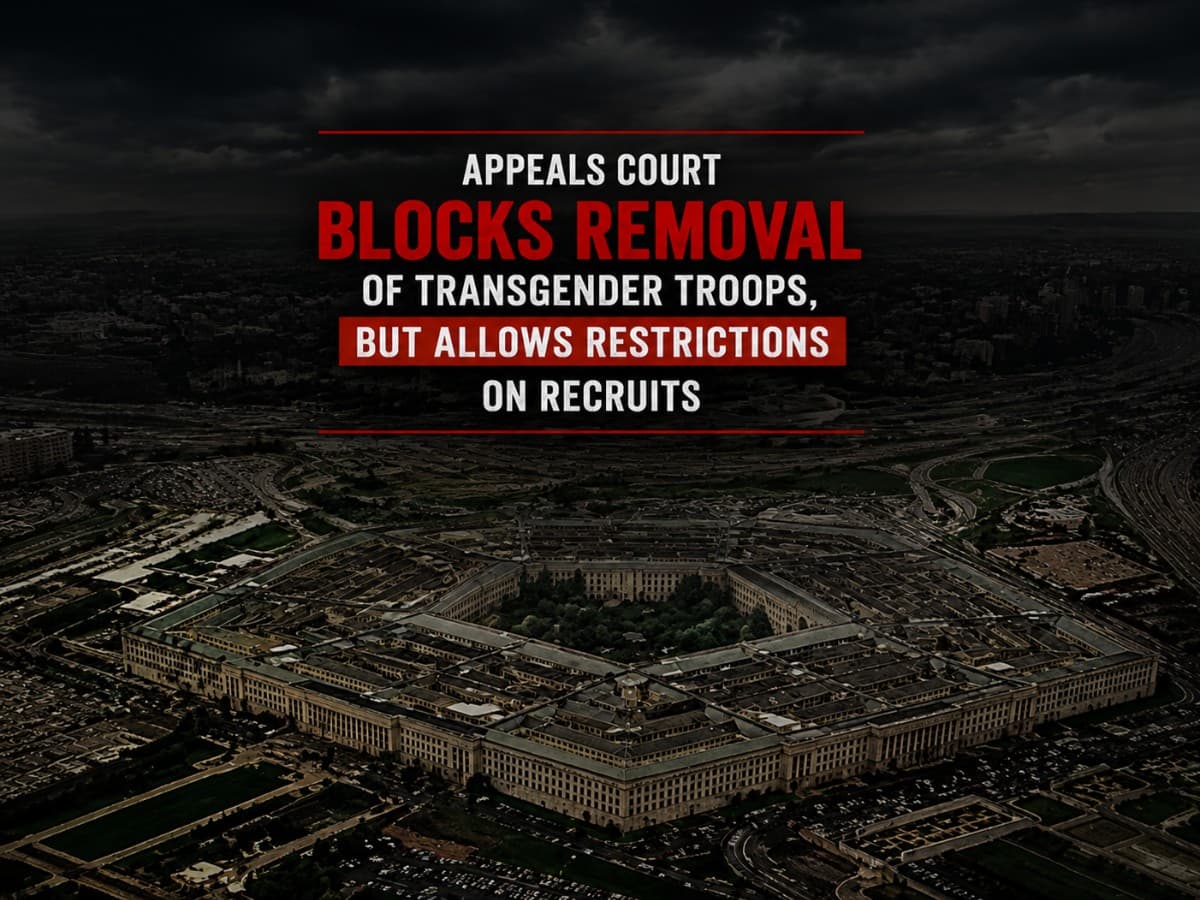 Appeals court blocks removal of transgender troops, but allows restrictions on recruits