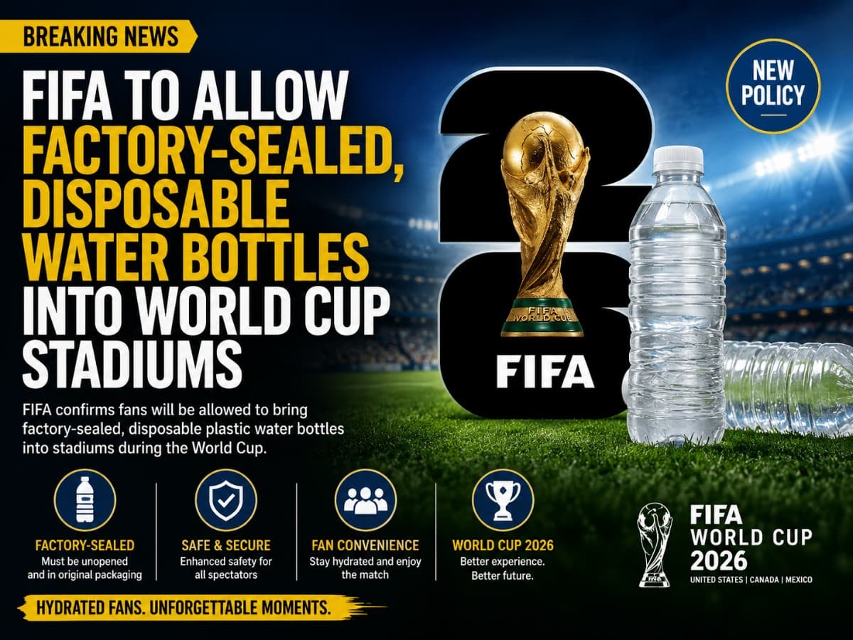 FIFA to allow factory-sealed, disposable water bottles into World Cup stadiums