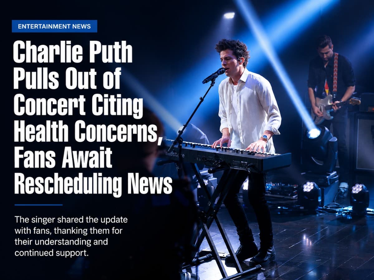 Charlie Puth Pulls Out of Concert Citing Health Concerns, Fans Await Rescheduling News
