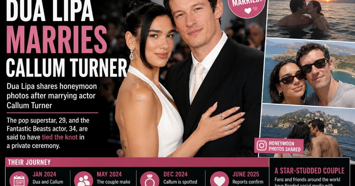 Dua Lipa and Callum Turner Share Honeymoon Photos After Tying the Knot