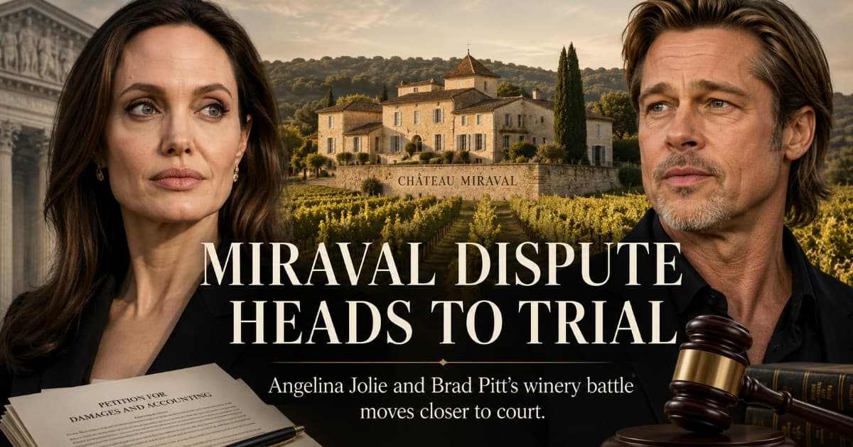Jolie Says She Welcomes Trial as Miraval Winery Dispute With Pitt Heads to Court