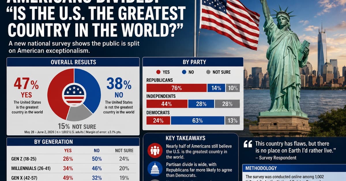 Poll Reveals How Americans Really Feel About U.S. Greatness — And the Nation Is Divided