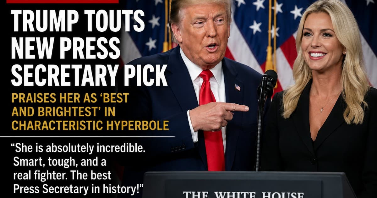 Trump Promotes Press Secretary Pick as 'Best Ever,' Drawing Media Attention