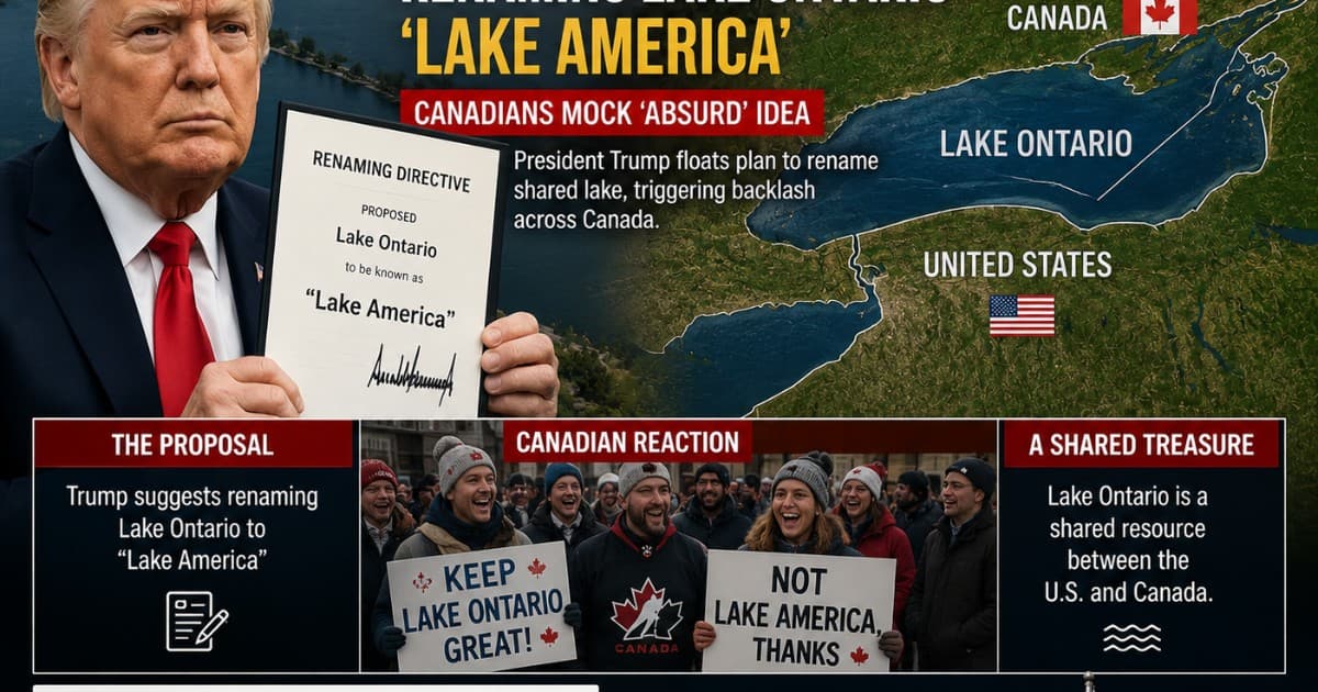 Trump's 'Lake America' Rename for Lake Ontario Draws Mockery From Canadians