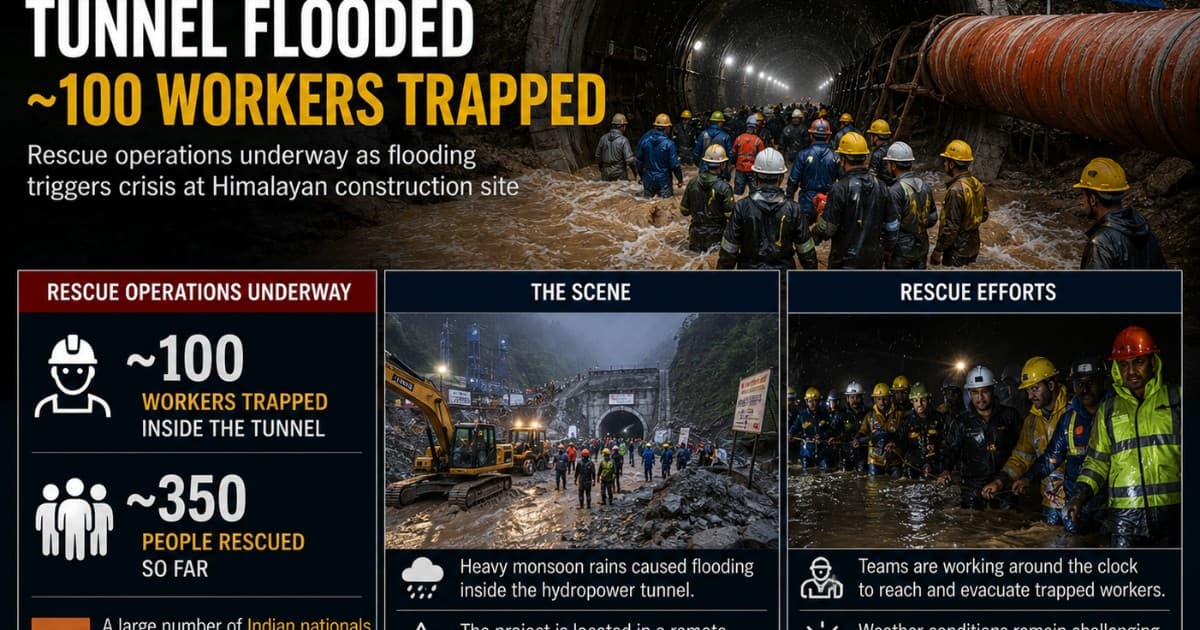 Race Against Time: 100 Workers Still Trapped in Flooded Nepal Hydropower Tunnel