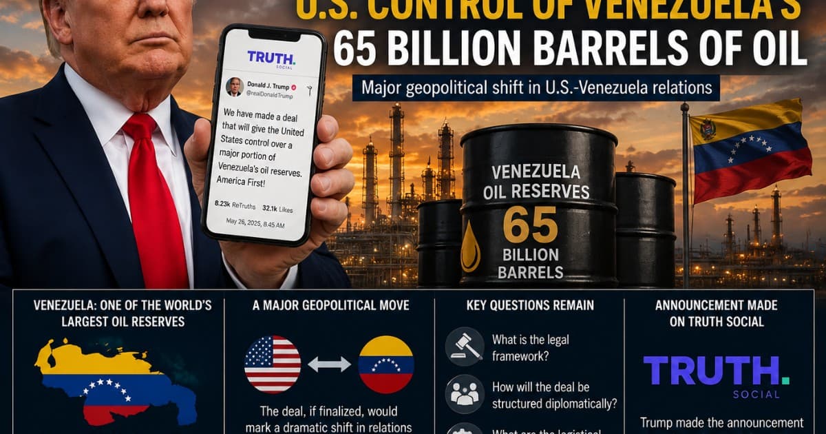 Trump Claims US Will Control Major Share of Venezuela's Oil in Truth Social Announcement