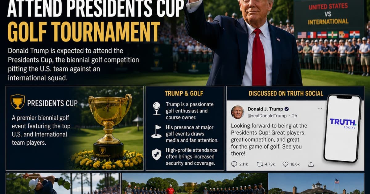 Trump Announces Plans to Attend Presidents Cup Golf Tournament