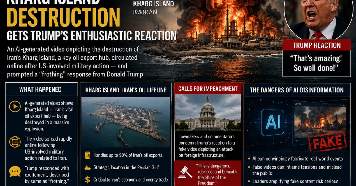 Trump's Enthusiasm for AI-Generated Iran Strike Video Sparks Fresh Impeachment Demands