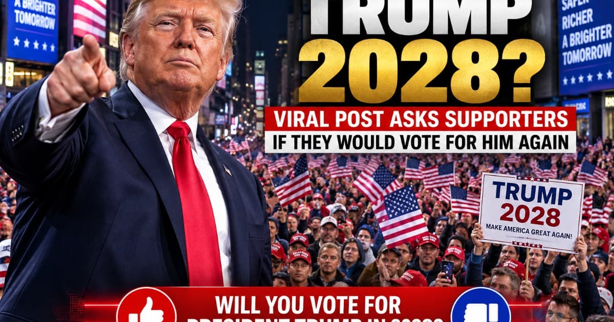Trump 2028? Viral Post Asks Supporters if They Would Vote for Him Again