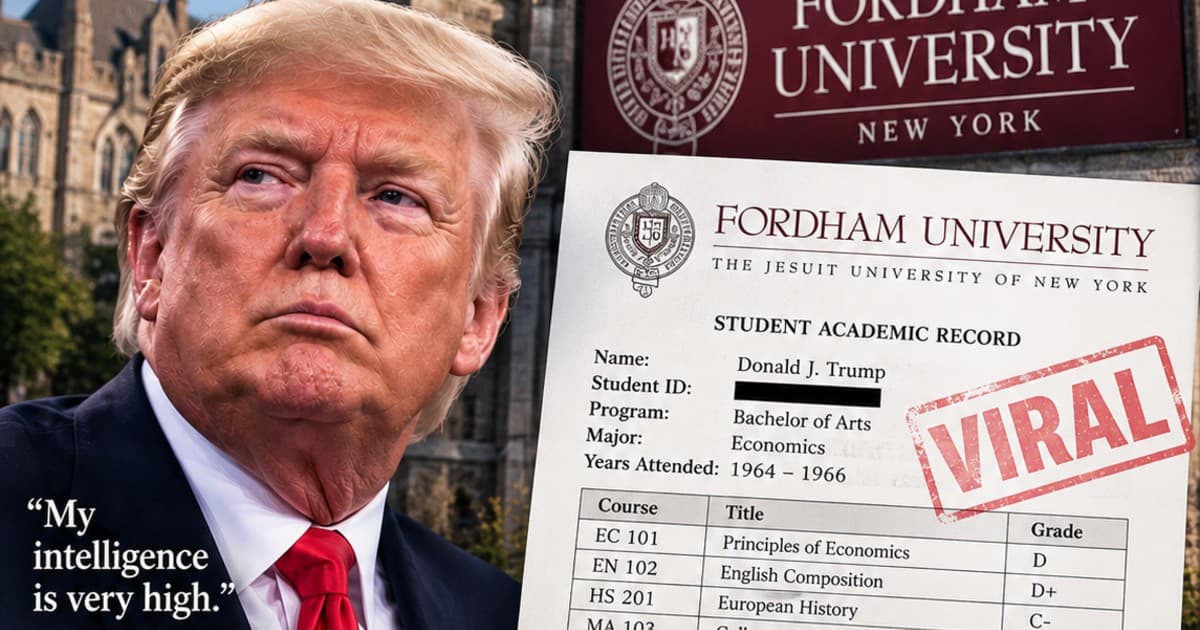 Viral Certificate Claiming to Show Trump's Fordham Grades Draws Scrutiny from Fact-Checkers