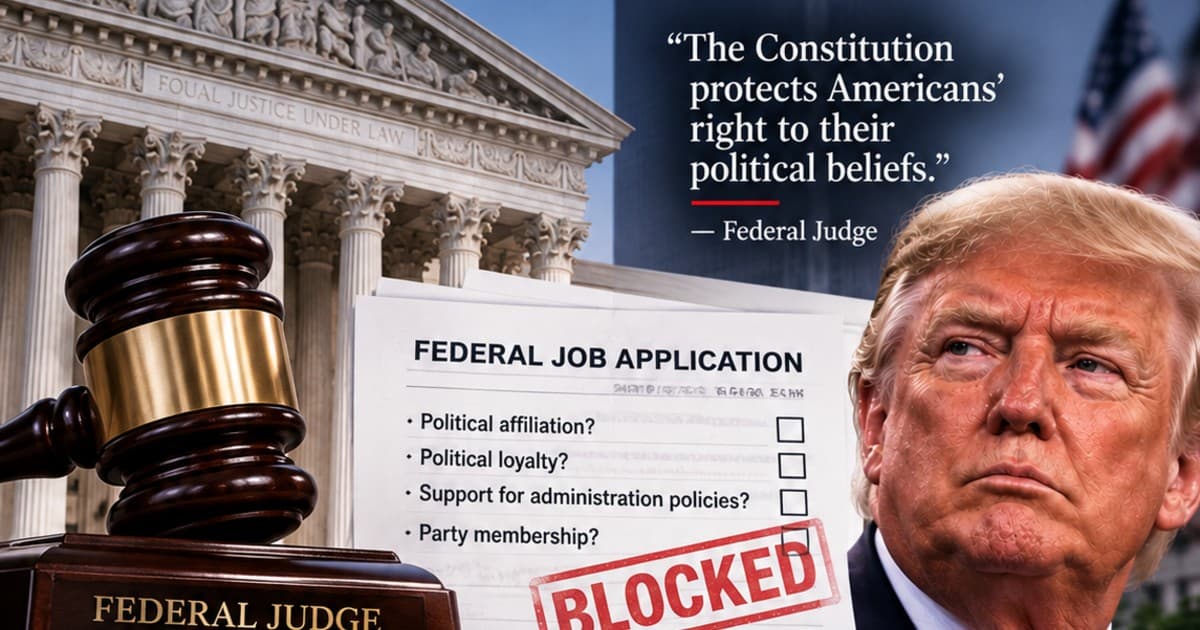 Federal Judge Halts Trump Administration's Political Loyalty Screening for Government Jobs