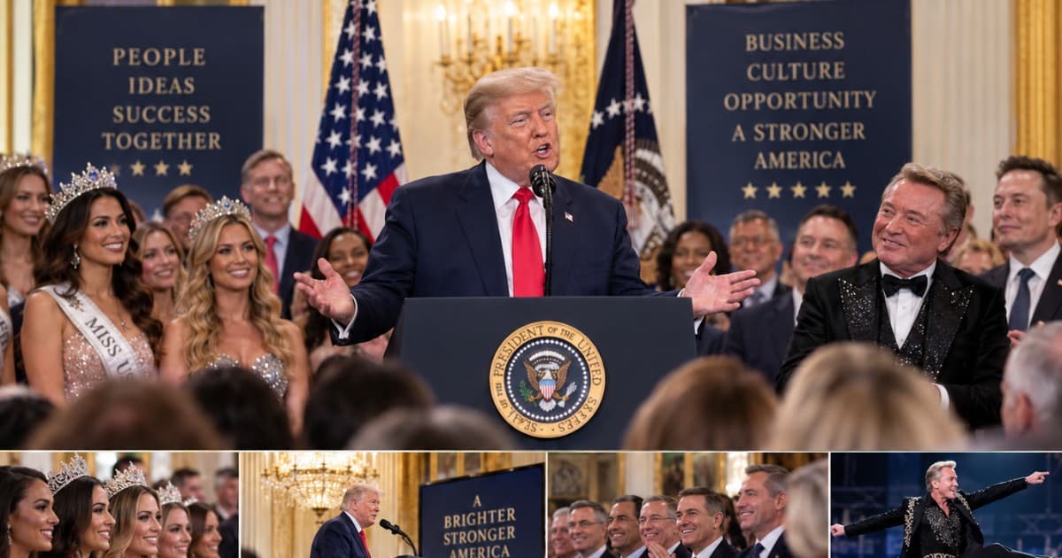 Trump Draws Eclectic Crowd of Celebrities and CEOs for Wide-Ranging Speech