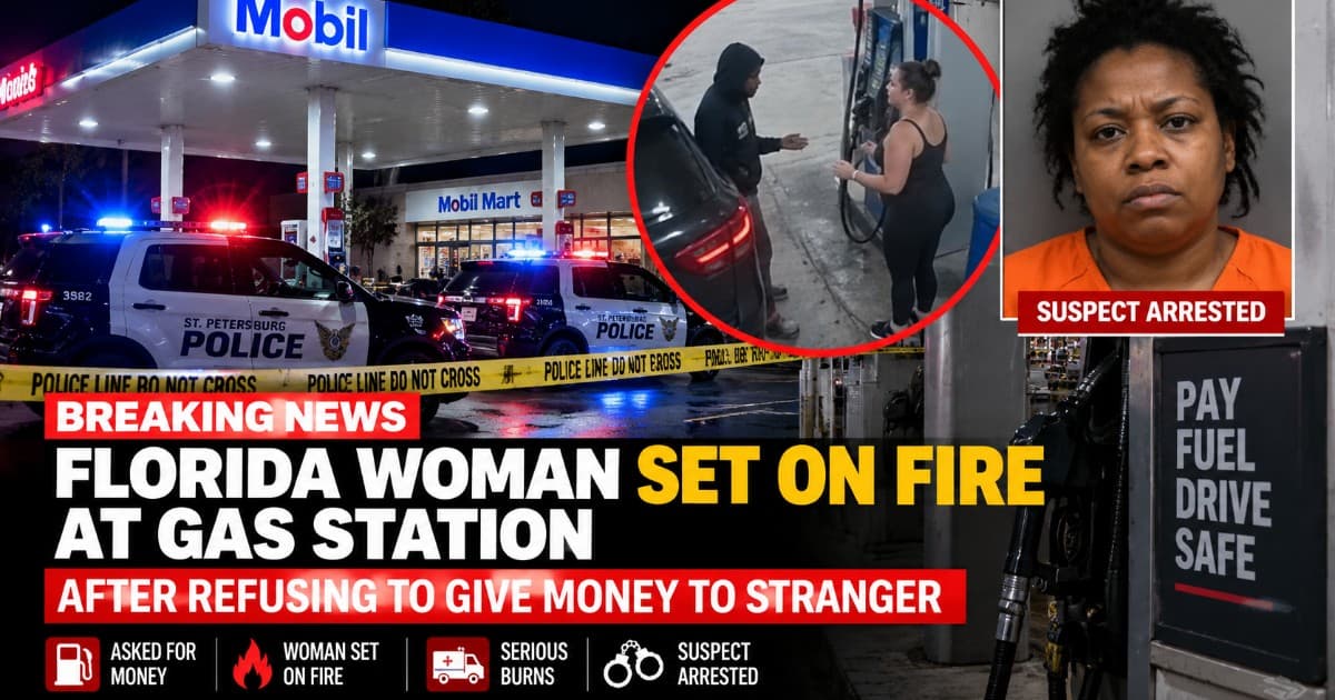 Florida Woman Survives Being Set on Fire at Gas Station After Refusing Stranger's Cash Demand