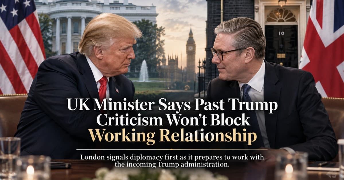 UK Minister Signals Past Trump Criticism Won't Damage British Relations
