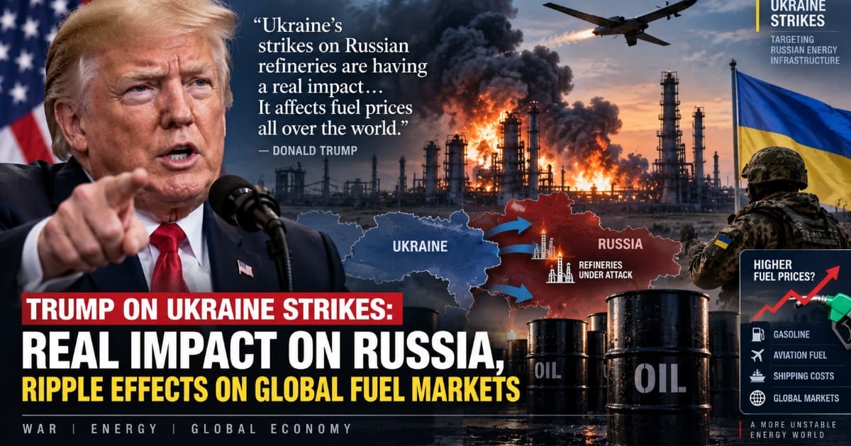 Trump Asserts Ukrainian Strikes Have Weakened Russian Oil Refining Capacity