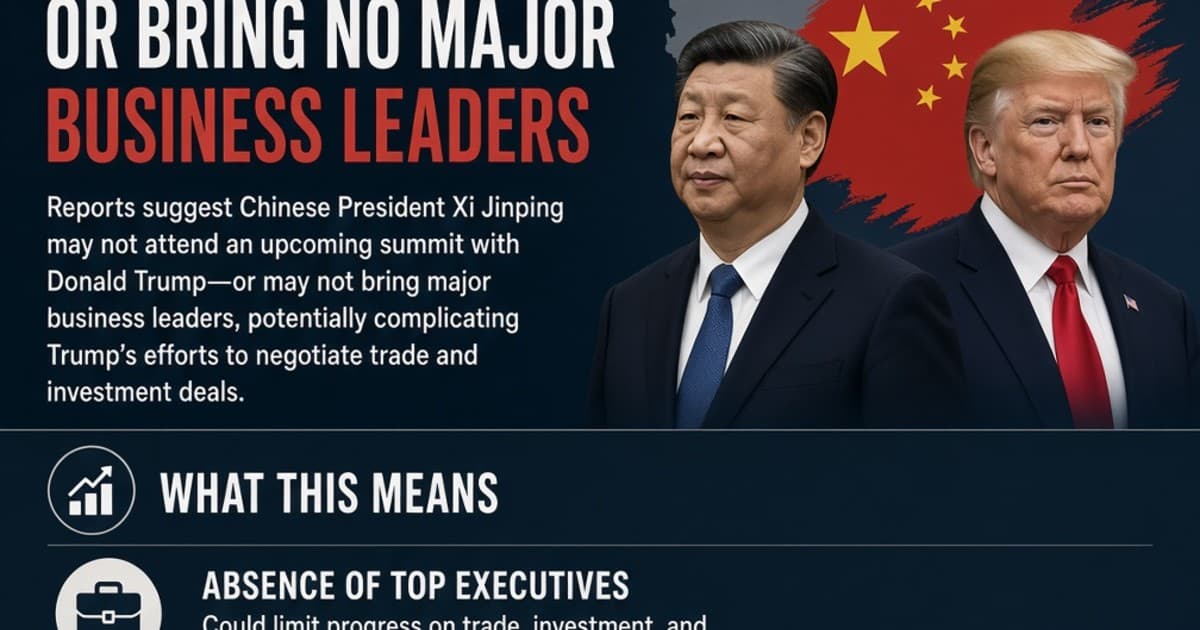 China's Xi Unlikely to Bring Corporate Leaders to Trump Summit