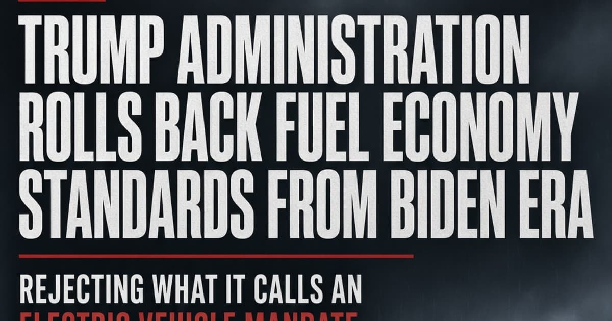 Trump Administration Reverses Biden Fuel Economy Standards, Scales Back EV Regulations