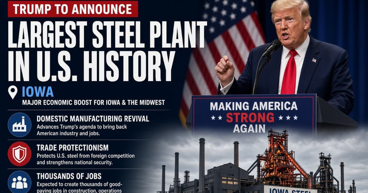 Trump Set to Unveil Plans for Record-Breaking Steel Plant in Iowa