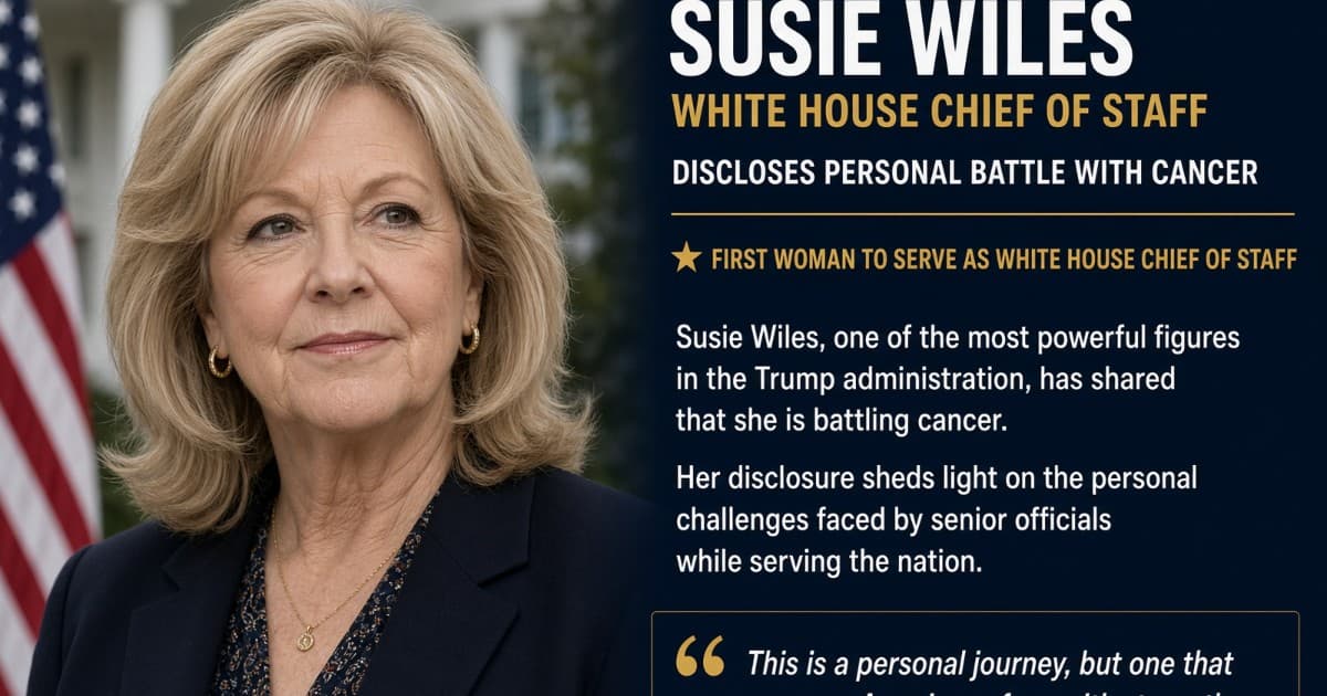 Susie Wiles Opens Up About Her Cancer Diagnosis in Rare Personal Disclosure