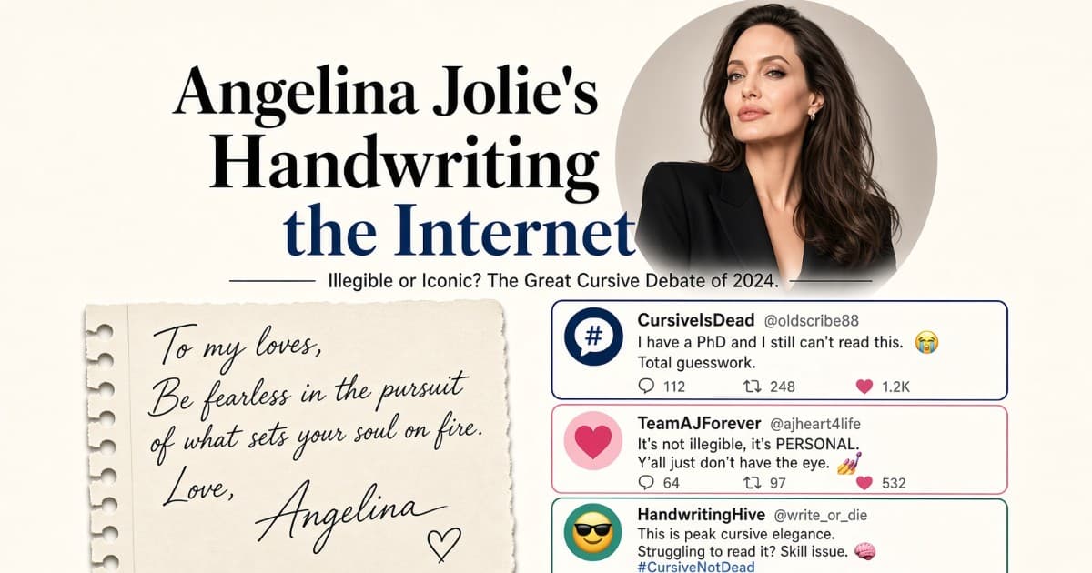 Angelina Jolie's Handwriting Divides the Internet — Can You Read It?