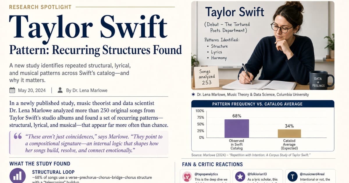 The Taylor Swift Code: Scientist Identifies Surprising Structural Trend Across Her Catalog