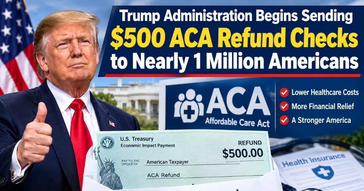 Trump Administration Begins Sending $500 ACA Refund Checks to Nearly 1 Million Americans