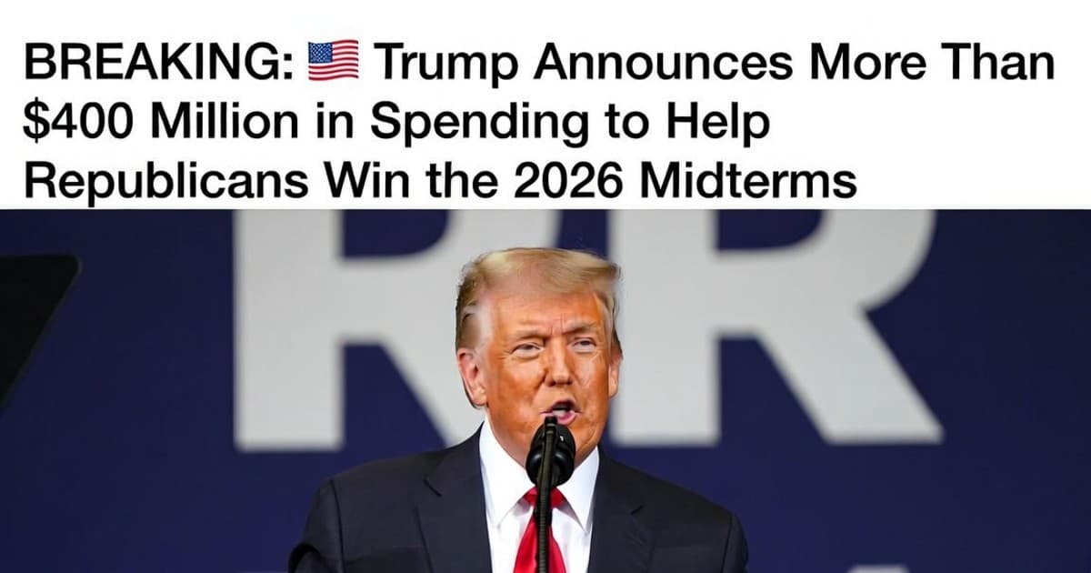 BREAKING: 🚨 Trump Announces More Than $400 Million in Spending to Help Republicans Win the 2026 Midterms